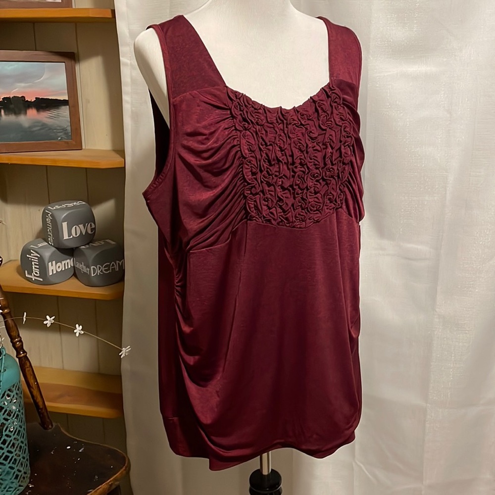 Maurice’s Maroon Ruffle Tank